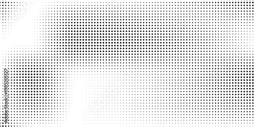 Grunge halftone dust texture. Bitmap sand particle wallpaper. Fading grit noise background. Retro pop art pixel backdrop. Anime or manga comic overlay. Vector dots or speckles vanishing gradient