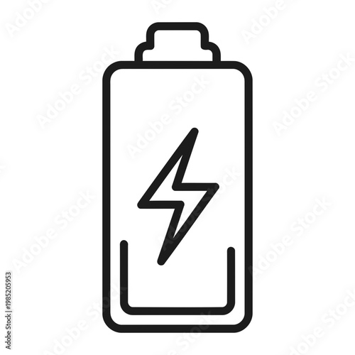 Low battery icon with lightning bolt outline