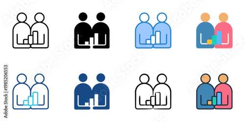 Co founder icons set multiple style collection. Editable stroke 
