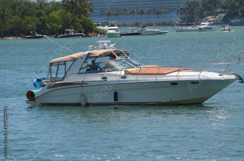 Crossover Cabin Cruiser  off of Monument Island,Miami Beach.