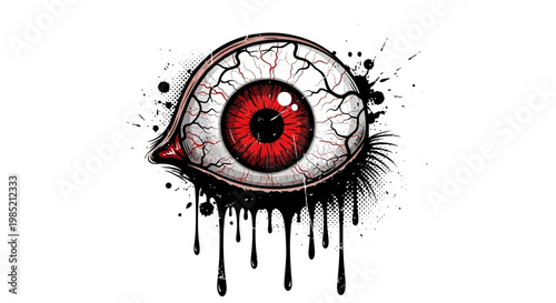 Gore Eyeball Splatter Graphic