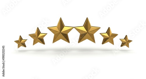 Golden stars rating symbol isolated.