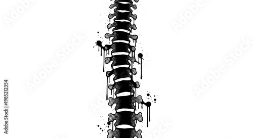 Graffiti Style Human Spine Illustration