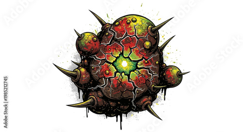 Spiky Organic Growth, Alien Fungal Abomination, Abstract Microbe