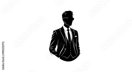 Silhouette of a man in a suit.