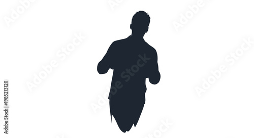 Silhouette of a Running Man.