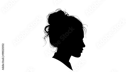 Silhouette of a Womans Profile Portrait 1.