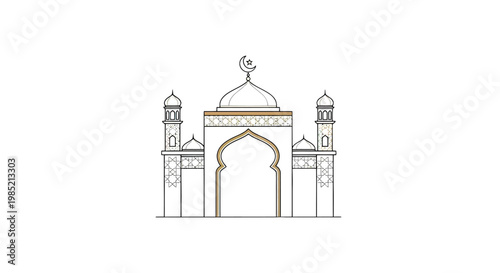 Simple Line Drawing of Architectural Structure.