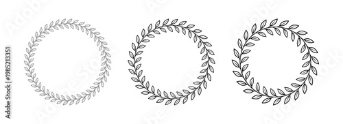 Leaves Circle Fame Border Decorative Wreath Vector Illustration