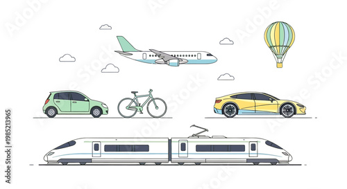 Various Modes of Transportation Illustrated 2.