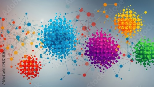 Colorful Dots Particle Background Texture.