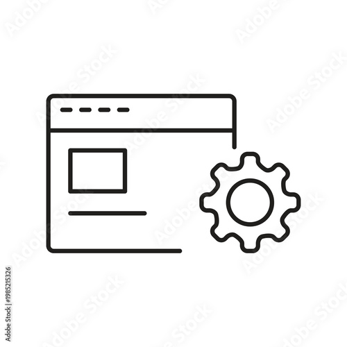 Website Settings Gear Icon.Internet Settings Gear Icon.Online System Gear Icon.Website Optimization Gear Icon..eps