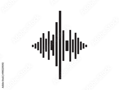 Black and white sound wave graphic a minimalist representation of audio frequency and vibration