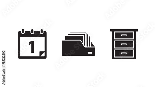 Organization and planning icons for business and productivity tools