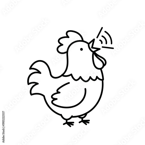 Rooster Crowing Sound Waves Icon