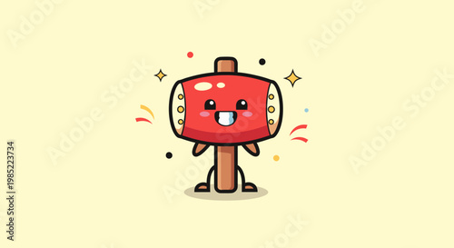 Cute Cartoon Popsicle Character Standing Proud.