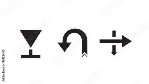 Black icons on white background for direction and mixing