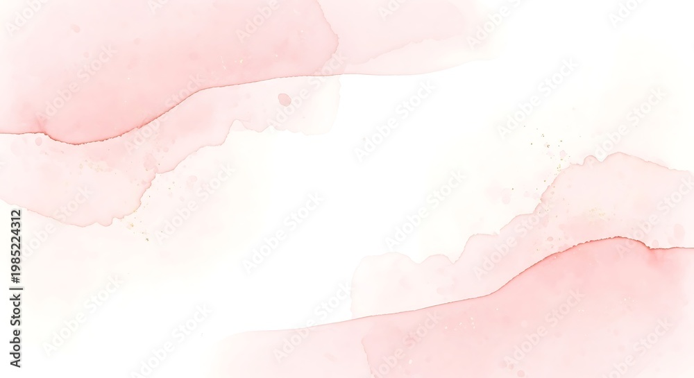 Fototapeta premium Soft pink and white watercolor background with abstract shapes