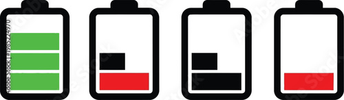 Battery level icons showing different charge levels