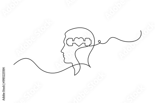 Mental health abstract outline for psychological awareness and love