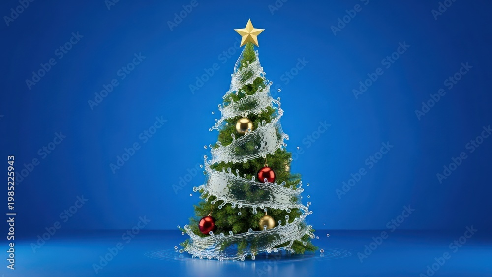 Obraz premium Small Christmas tree with star.