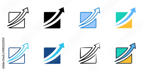 Growth hacking icons set multiple style collection. Editable stroke 
