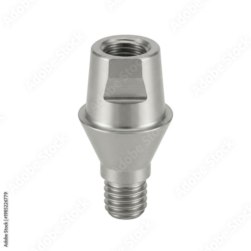 Dental Lab Components Metal Implant Abutment Isolated on Transparent Background
