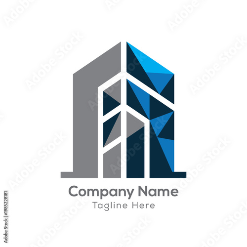 Modern geometric building logo abstract architecture design business concept
