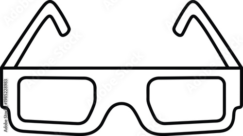 3D movie glasses outline illustration
