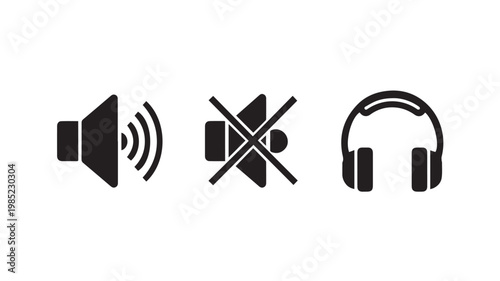 Sound icons for volume control and headphones