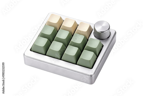 custom mechanical macropad with knob isolated on white