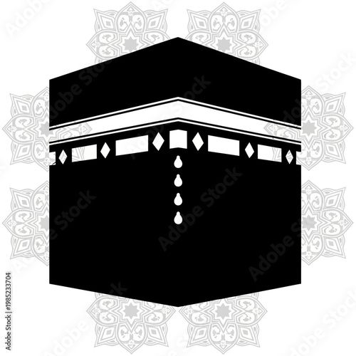 Kaaba Islamic Holy Black Cube Structure.