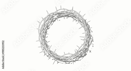 Barbed wire coil closeup detail.