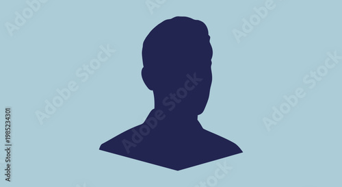 Anonymous user profile silhouette representing a generic person or member, perfect for digital avatars and placeholder icons in various online platforms and applications