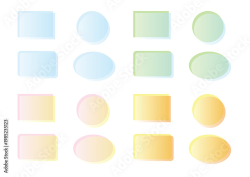 グラデーションフレーム 吹き出し 窓 透明