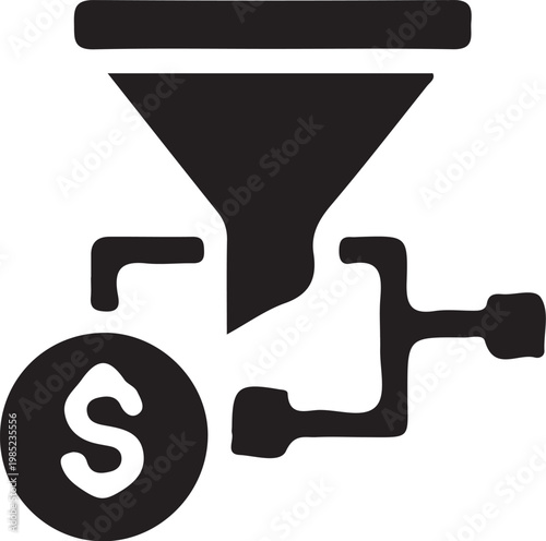 Data Monetization Funnel Tech Financial Icon