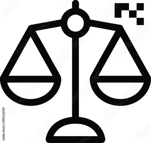 Scales of justice icon a symbol of law fairness and legal proceedings