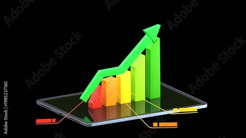 3D Up Graph | Alpha Channel