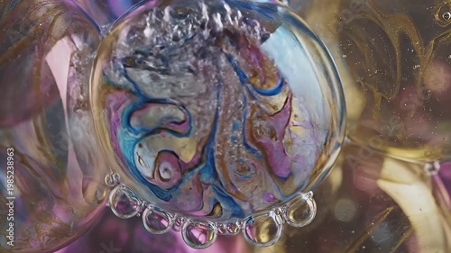 Vibrant Multicolored Glass Orbs with Fluid Swirls Captured in Macro Light