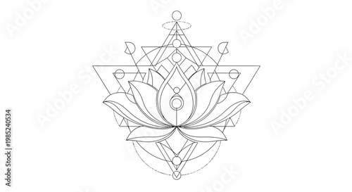 Sacred Geometry Lotus Flower Tattoo Design