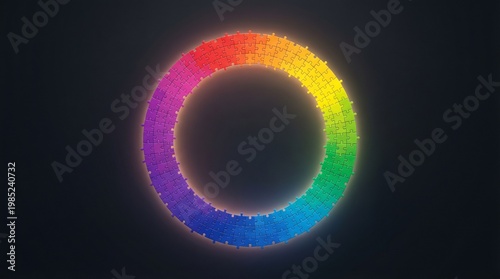 Colorful puzzle spectrum symbol for autism awareness concept