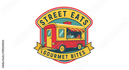 Street Eats Gourmet Bites Food Truck Logo