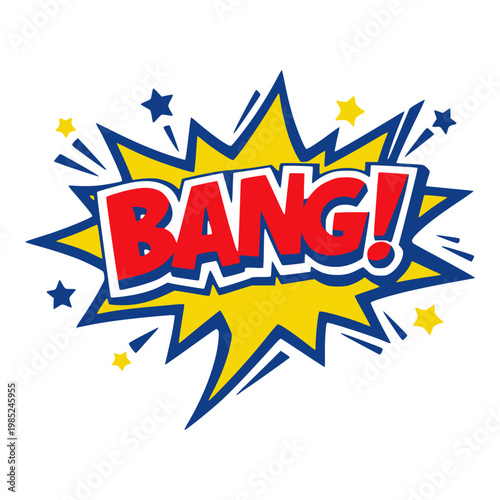 Fotografie comic bang text effect explosion typography flat color vector illustration templ