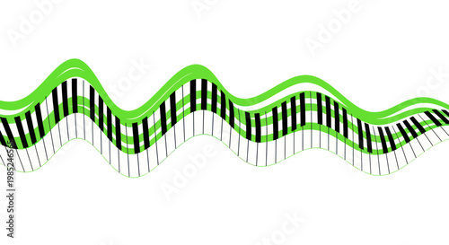 Abstract Waveform Piano Keys Music Soundwave Graphic Design