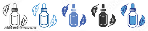 Essential Oil icon set multiple style collection