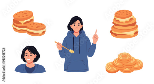 Woman with Biscuits: Baking, Food, Sweet Treats, Homemade Delights