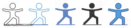 Yoga Stretch icon set multiple style collection