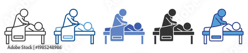 Massage icon set multiple style collection