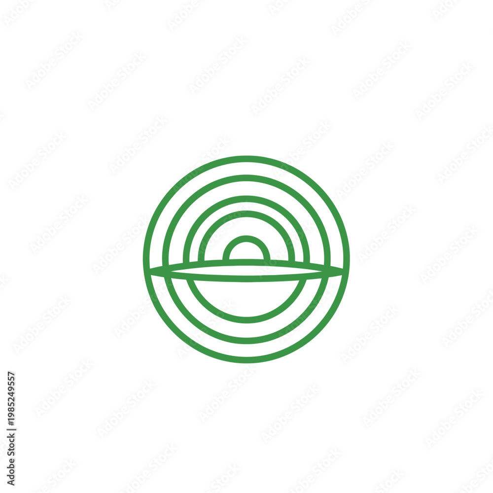Obraz premium Abstract green circular design with layered lines