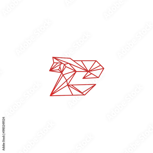 Abstract geometric red logo design with sharp angles
